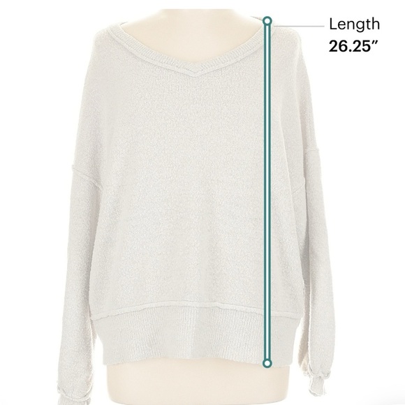 Umgee Women's Soft Cream V-Neck Sweater - Picture 3 of 5